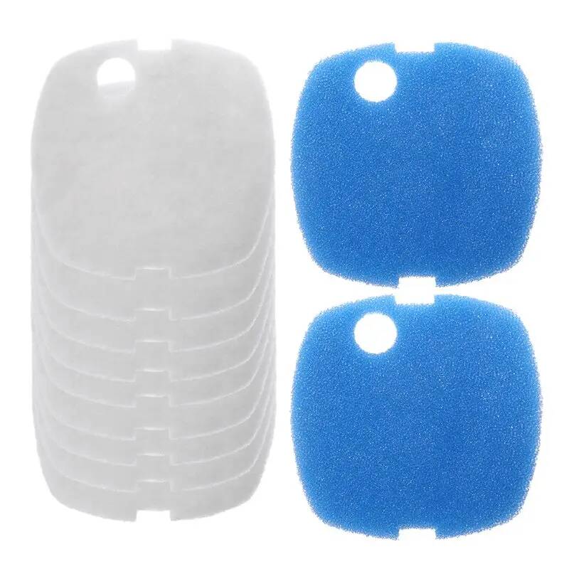 Marine Aquarium Uv Light - 6/10 ชิ้นฟองน้ำกรองตู้ปลาสีขาว + สีฟ้าสำหรับ SUNSUN HW-302/505A