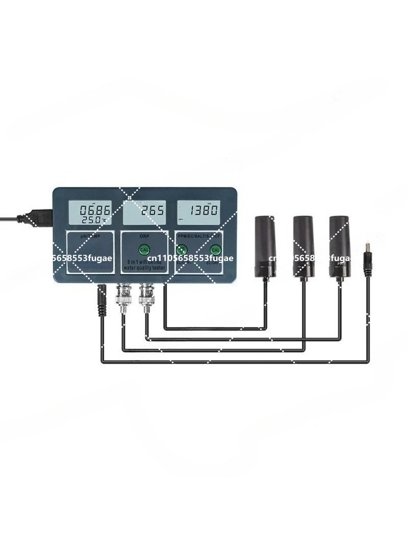Marine Aquarium Orp - เครื่องวัดคุณภาพน้ำในตู้ปลาทะเล, WiFi 8-in-1 PH/ORP/ความเค็ม/CF ระบบตรวจสอบออนไลน์สำหรับตู้ปลาน้ำทะเล