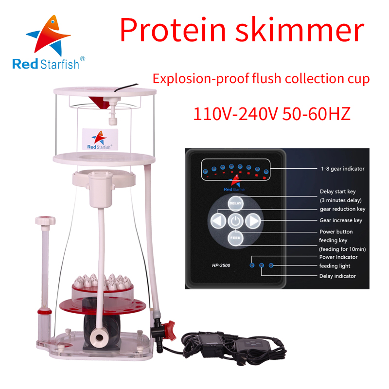 Marine Aquarium Overflow - 110-240V ปลาดาวสีแดง Aquarium ภายในโปรตีน Skimmer Sump