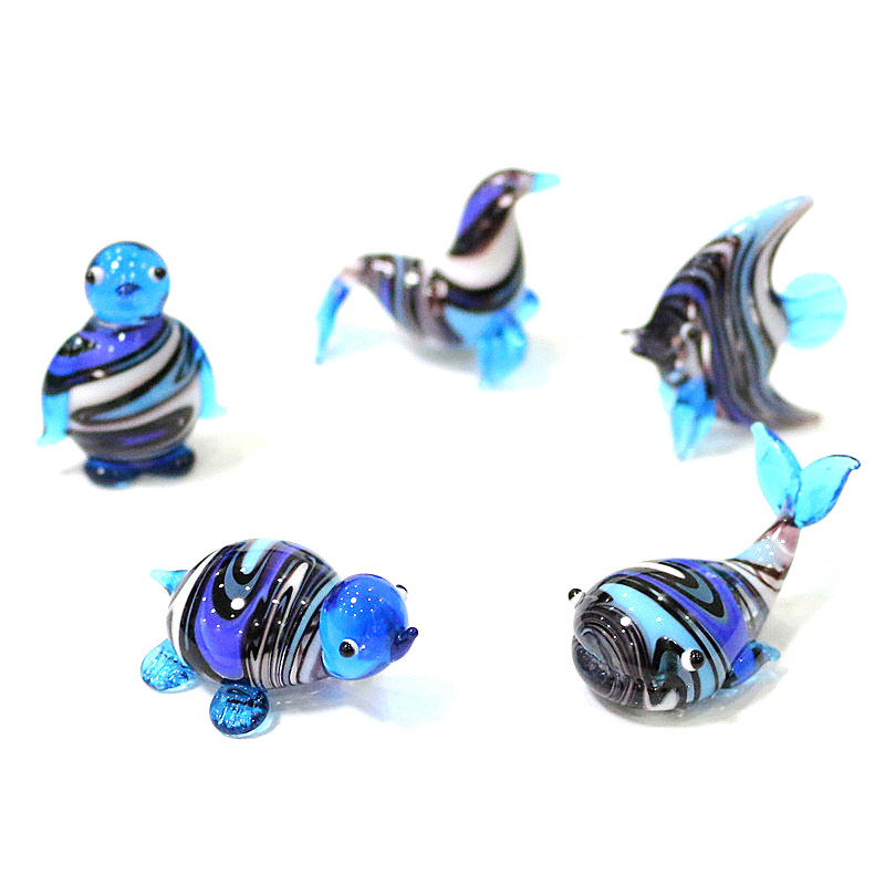 Marine Aquarium Orp - Murano Glass Marine สัตว์ Mini Figurine