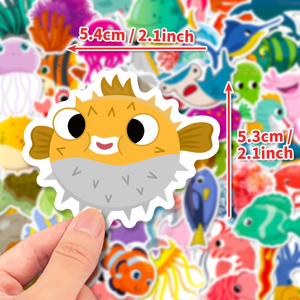 สติกเกอร์สัตว์ทะเล 50 ชิ้น - ส - Marine Aquarium Orp บทวิจารณ์และราคา