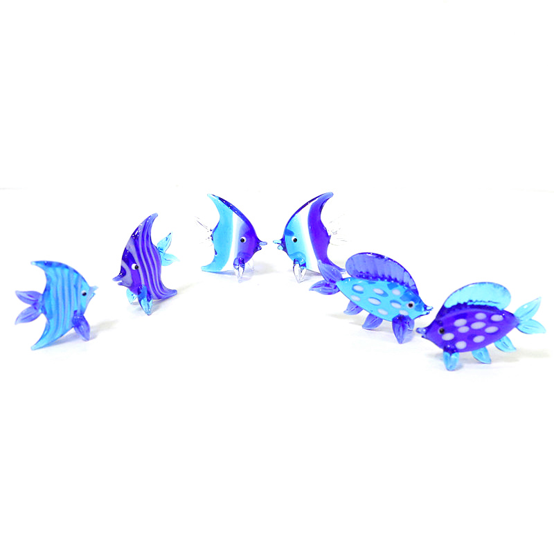 2 ชิ้น ปลาทะเลแก้วมูราโน่สีฟ้า - Marine Aquarium Orp บทวิจารณ์และราคา